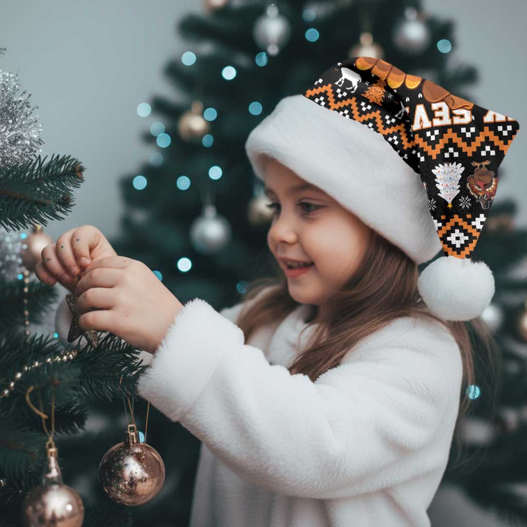 Thanksgiving Turkey Six Seven Bruh Christmas Santa Hat Meme Gen Alpha Slang - Wonder Print Shop