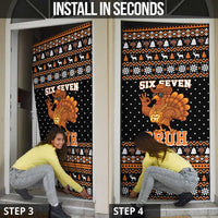 Thanksgiving Turkey Six Seven Bruh Door Cover Meme Gen Alpha Slang - Wonder Print Shop