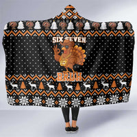 Thanksgiving Turkey Six Seven Bruh Hooded Blanket Meme Gen Alpha Slang - Wonder Print Shop