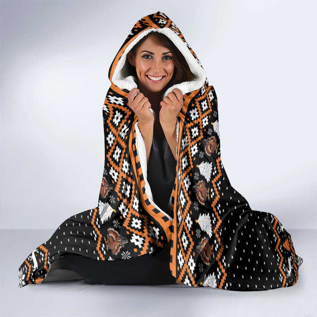 Thanksgiving Turkey Six Seven Bruh Hooded Blanket Meme Gen Alpha Slang - Wonder Print Shop