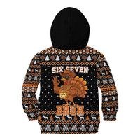 Thanksgiving Turkey Six Seven Bruh Kid Hoodie Meme Gen Alpha Slang - Wonder Print Shop