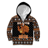 Thanksgiving Turkey Six Seven Bruh Kid Hoodie Meme Gen Alpha Slang - Wonder Print Shop