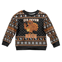 Thanksgiving Turkey Six Seven Bruh Kid Ugly Christmas Sweater Meme Gen Alpha Slang - Wonder Print Shop