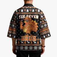 Thanksgiving Turkey Six Seven Bruh Kimono Meme Gen Alpha Slang - Wonder Print Shop