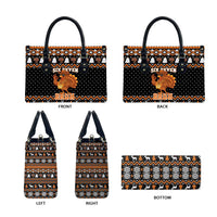 Thanksgiving Turkey Six Seven Bruh Leather Bag Meme Gen Alpha Slang - Wonder Print Shop