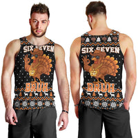 Thanksgiving Turkey Six Seven Bruh Men Tank Top Meme Gen Alpha Slang - Wonder Print Shop