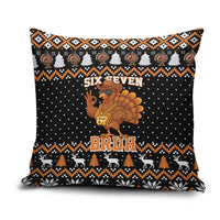 Thanksgiving Turkey Six Seven Bruh Pillow Cover Meme Gen Alpha Slang - Wonder Print Shop