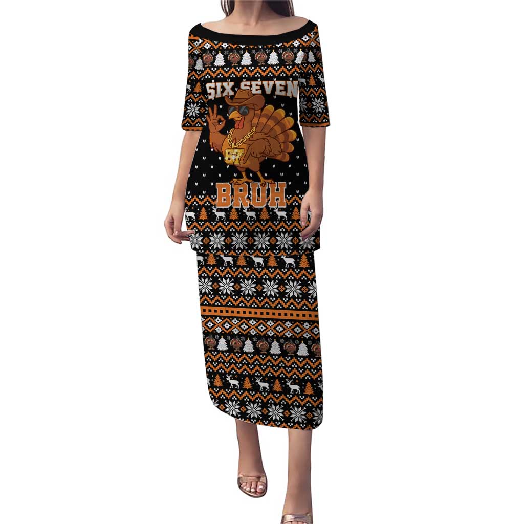 Thanksgiving Turkey Six Seven Bruh Puletasi Meme Gen Alpha Slang - Wonder Print Shop