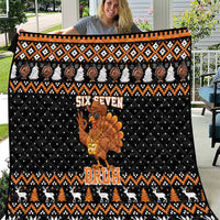 Thanksgiving Turkey Six Seven Bruh Quilt Meme Gen Alpha Slang - Wonder Print Shop
