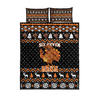 Thanksgiving Turkey Six Seven Bruh Quilt Bed Set Meme Gen Alpha Slang - Wonder Print Shop