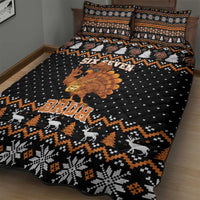 Thanksgiving Turkey Six Seven Bruh Quilt Bed Set Meme Gen Alpha Slang - Wonder Print Shop