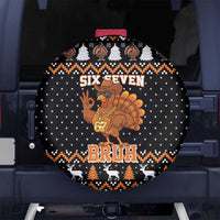 Thanksgiving Turkey Six Seven Bruh Spare Tire Cover Meme Gen Alpha Slang - Wonder Print Shop
