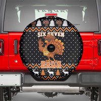 Thanksgiving Turkey Six Seven Bruh Spare Tire Cover Meme Gen Alpha Slang - Wonder Print Shop