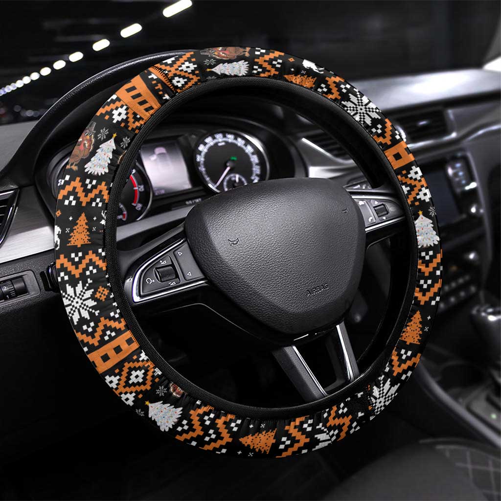 Thanksgiving Turkey Six Seven Bruh Steering Wheel Cover Meme Gen Alpha Slang - Wonder Print Shop