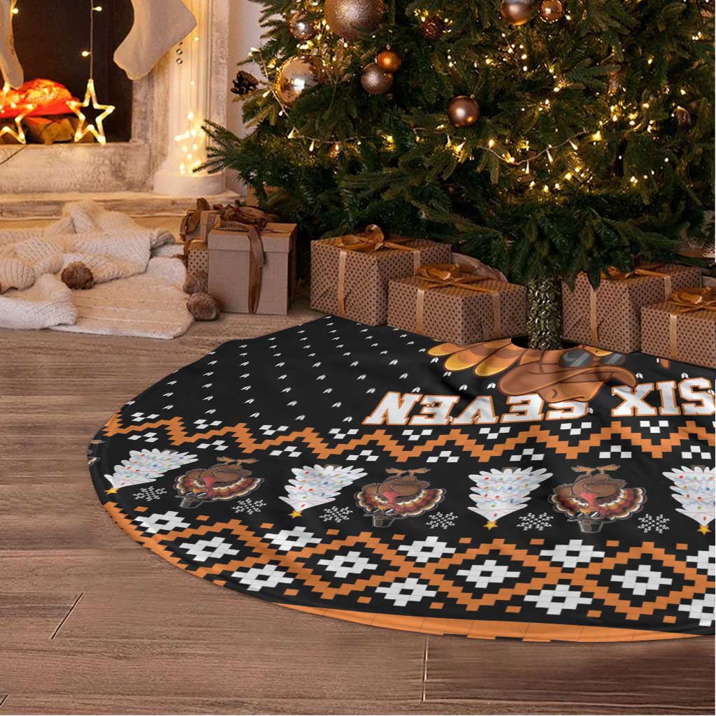 Thanksgiving Turkey Six Seven Bruh Tree Skirt Meme Gen Alpha Slang - Wonder Print Shop