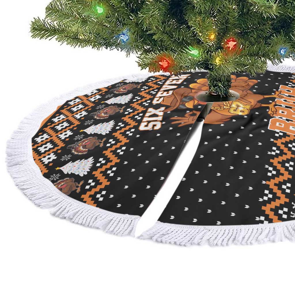 Thanksgiving Turkey Six Seven Bruh Tree Skirt Meme Gen Alpha Slang - Wonder Print Shop