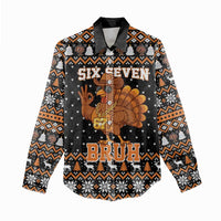 Thanksgiving Turkey Six Seven Bruh Women Casual Shirt Meme Gen Alpha Slang - Wonder Print Shop