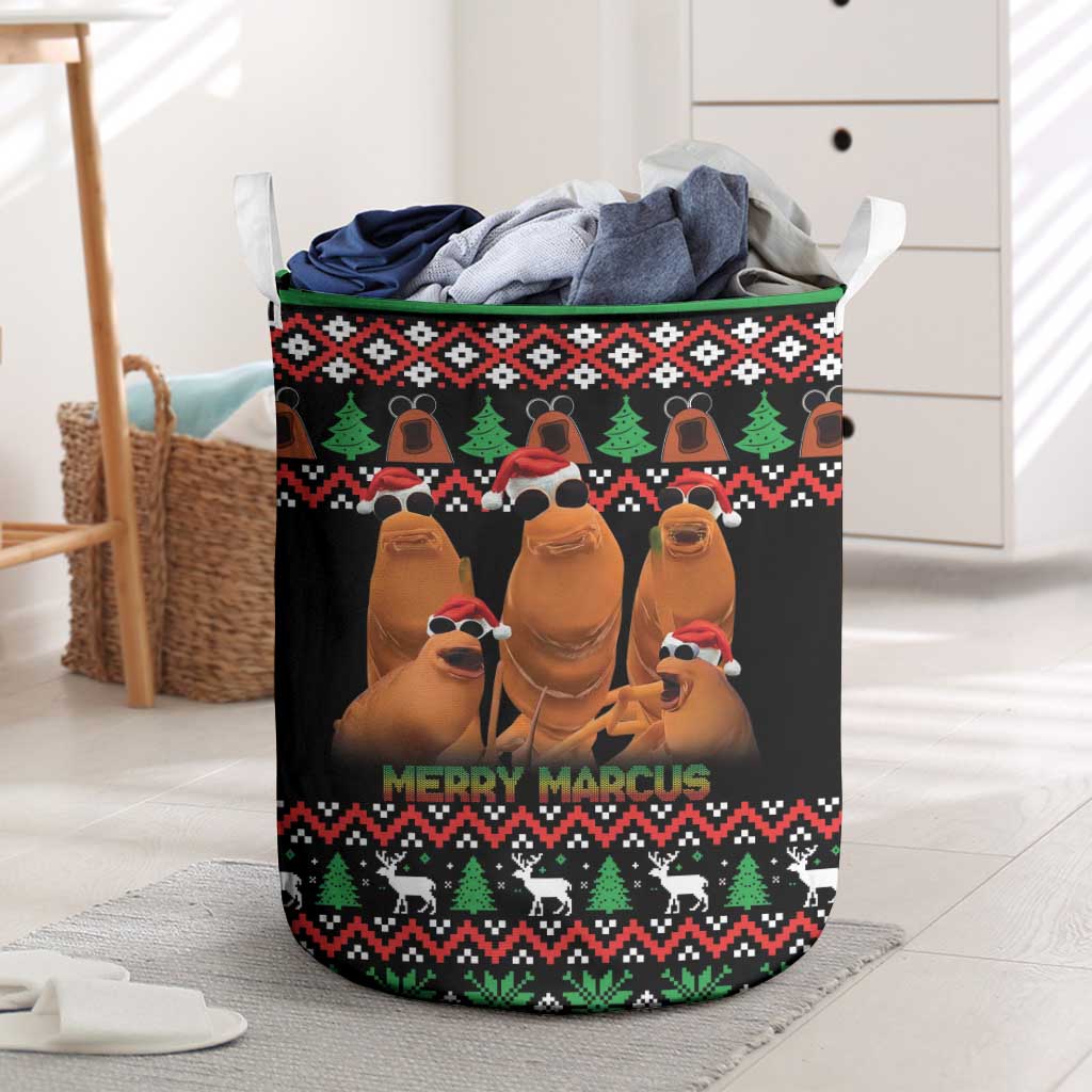 Marcus The Worm Christmas Laundry Basket Funny Gen Alpha Meme Slang - Wonder Print Shop