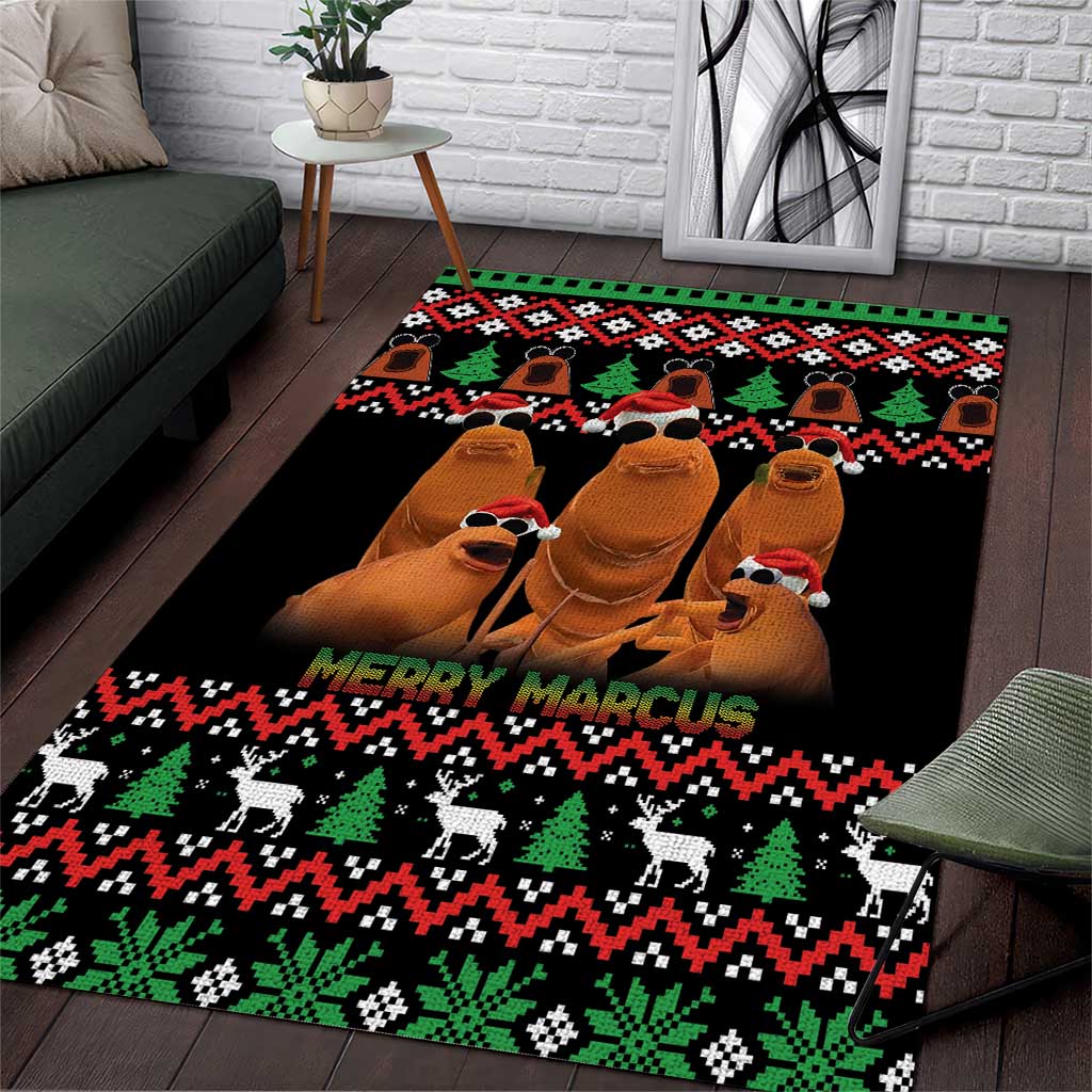 Marcus The Worm Christmas Area Rug Funny Gen Alpha Meme Slang - Wonder Print Shop