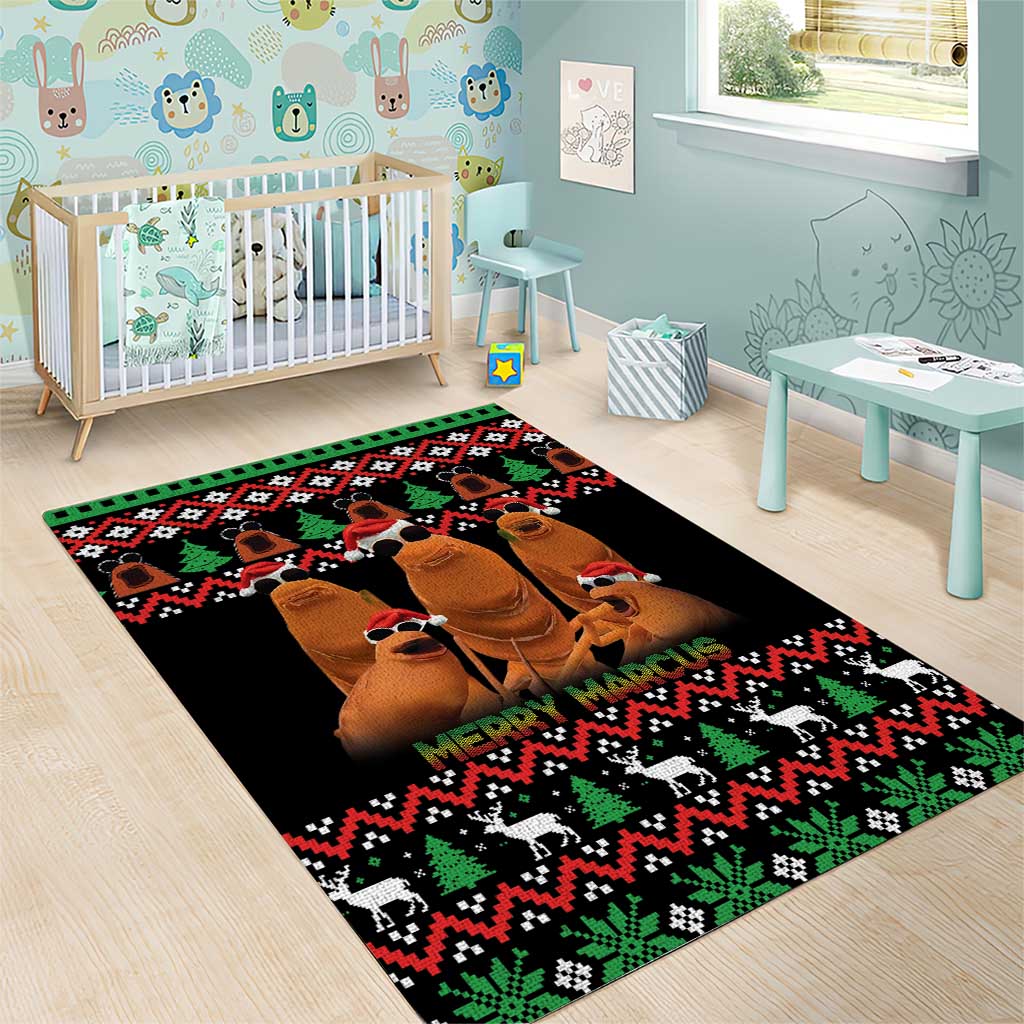 Marcus The Worm Christmas Area Rug Funny Gen Alpha Meme Slang - Wonder Print Shop