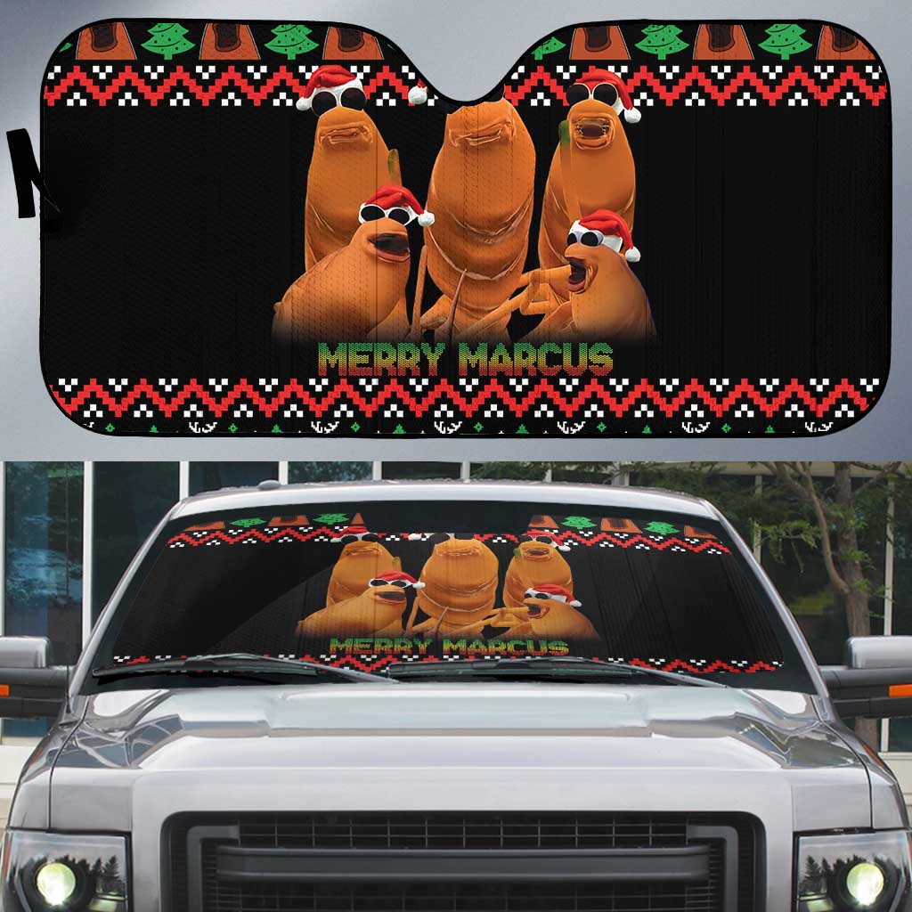 Marcus The Worm Christmas Auto Sun Shade Funny Gen Alpha Meme Slang - Wonder Print Shop