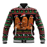 Marcus The Worm Christmas Baseball Jacket Funny Gen Alpha Meme Slang - Wonder Print Shop