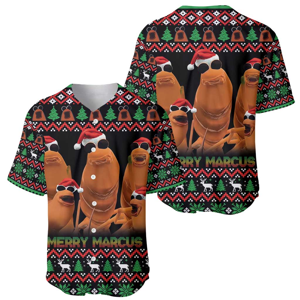 Marcus The Worm Christmas Baseball Jersey Funny Gen Alpha Meme Slang - Wonder Print Shop