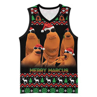 Marcus The Worm Christmas Basketball Jersey Funny Gen Alpha Meme Slang - Wonder Print Shop