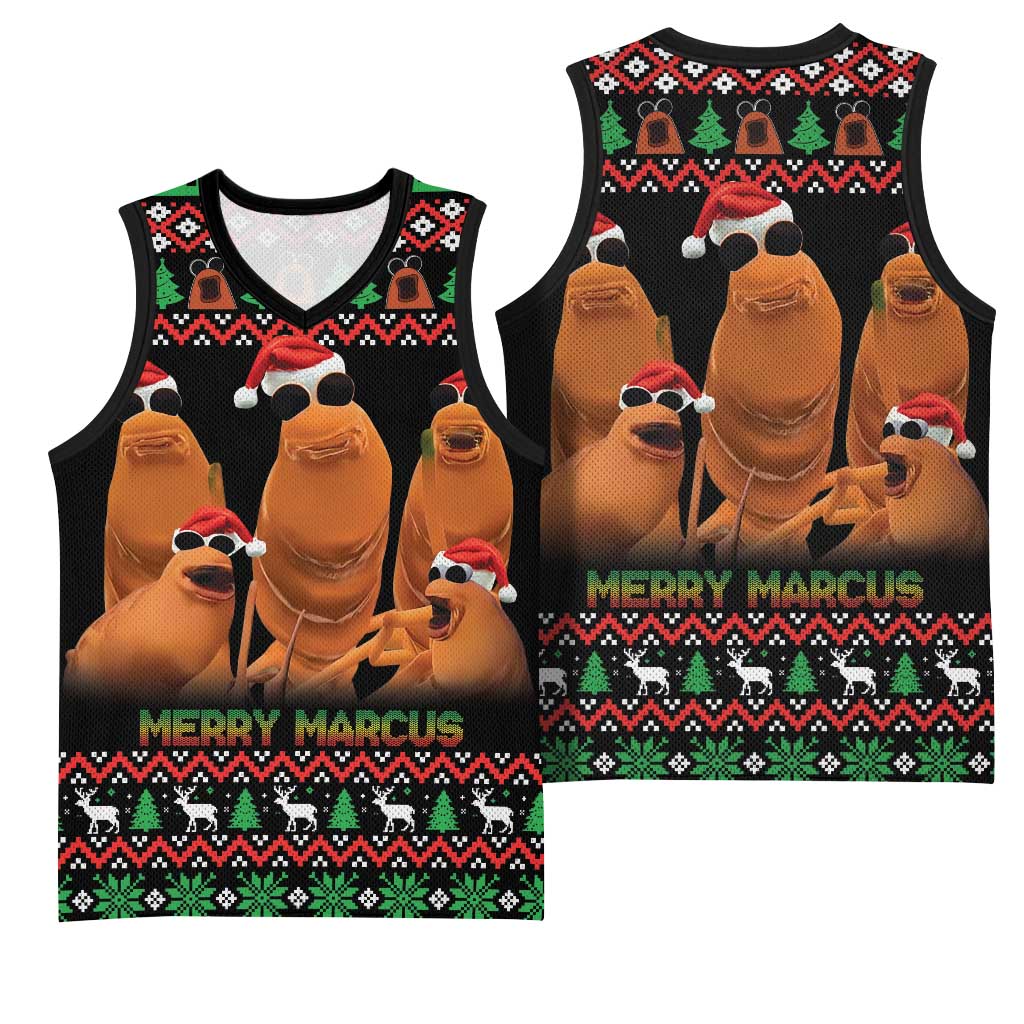 Marcus The Worm Christmas Basketball Jersey Funny Gen Alpha Meme Slang - Wonder Print Shop