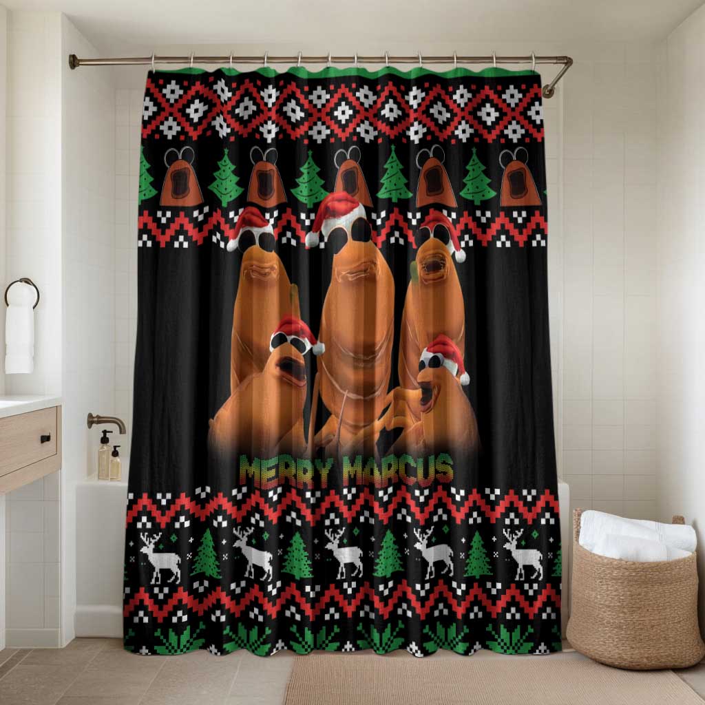 Marcus The Worm Christmas Bathroom Set Funny Gen Alpha Meme Slang - Wonder Print Shop