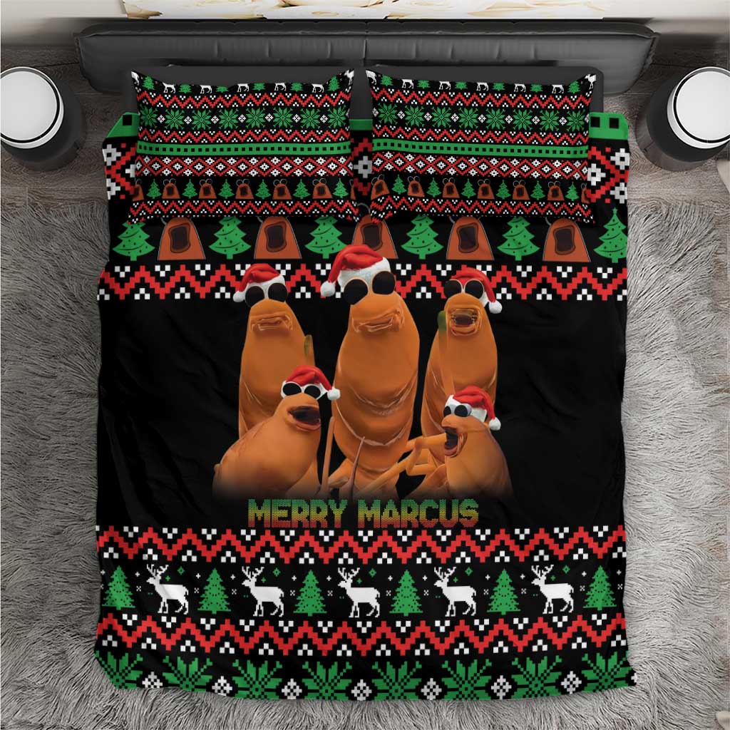 Marcus The Worm Christmas Bedding Set Funny Gen Alpha Meme Slang - Wonder Print Shop