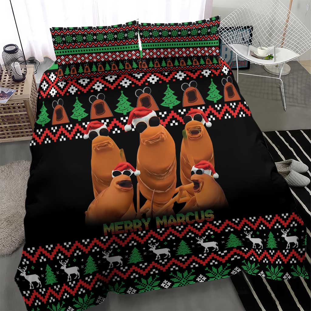 Marcus The Worm Christmas Bedding Set Funny Gen Alpha Meme Slang - Wonder Print Shop