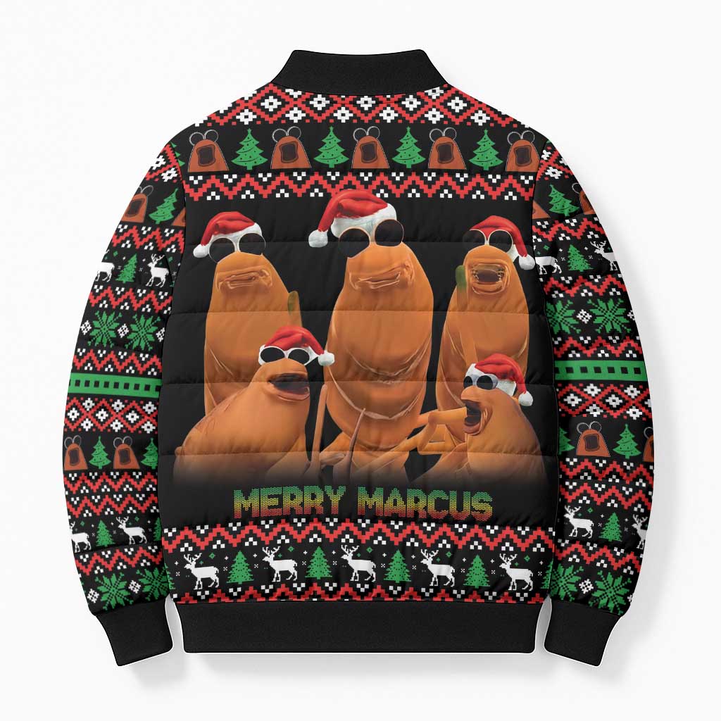 Marcus The Worm Christmas Bomber Puffer Jacket Funny Gen Alpha Meme Slang - Wonder Print Shop