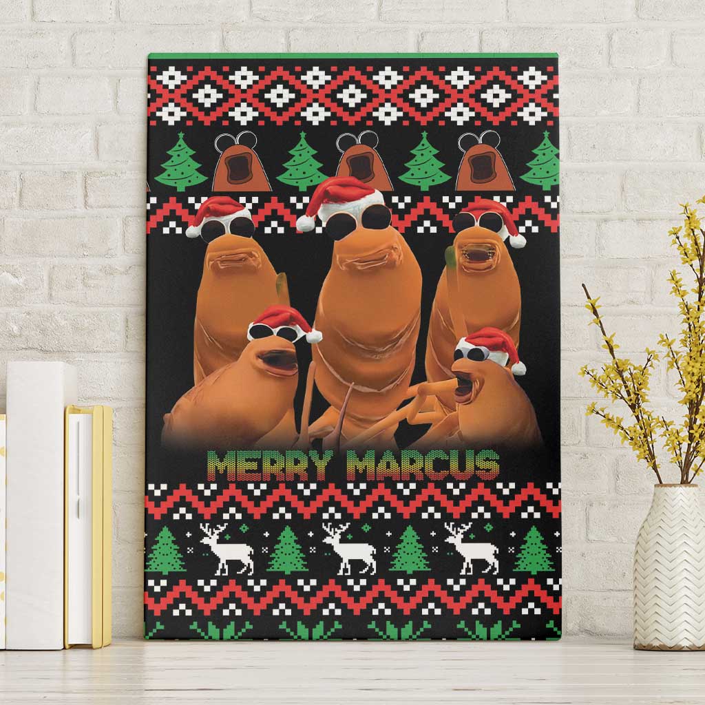 Marcus The Worm Christmas Canvas Wall Art Funny Gen Alpha Meme Slang - Wonder Print Shop