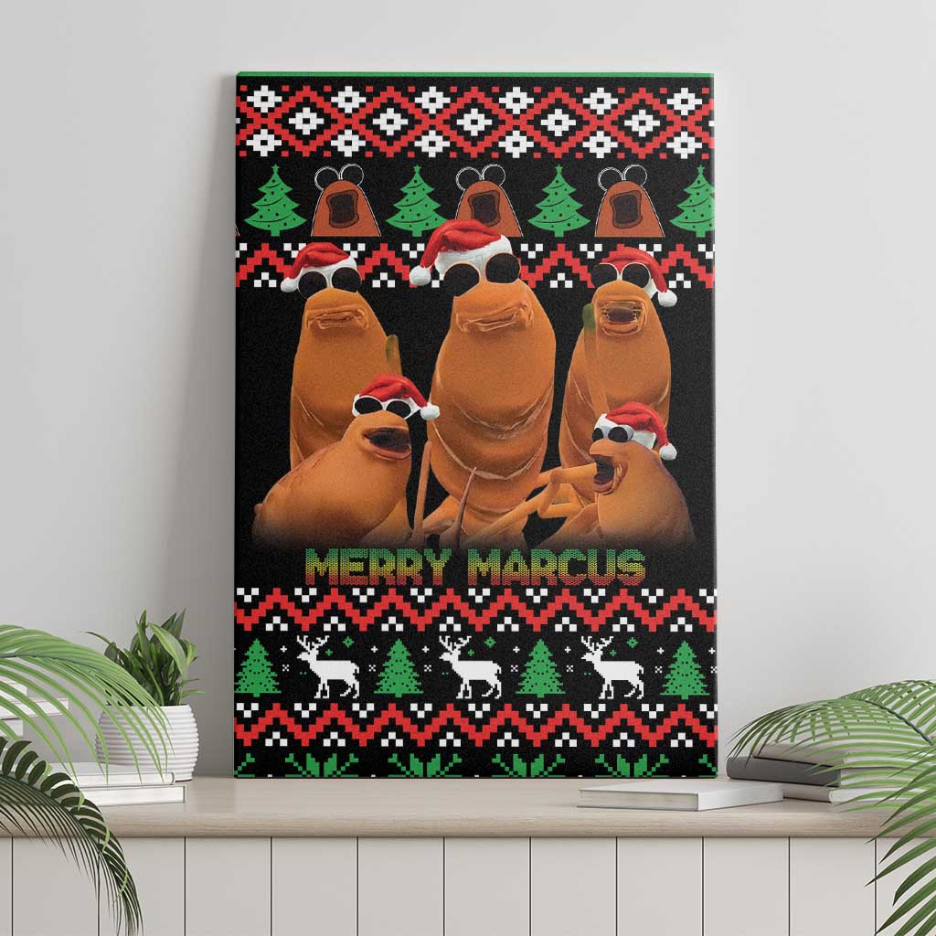 Marcus The Worm Christmas Canvas Wall Art Funny Gen Alpha Meme Slang - Wonder Print Shop