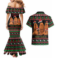 Marcus The Worm Christmas Couples Matching Mermaid Dress and Hawaiian Shirt Funny Gen Alpha Meme Slang - Wonder Print Shop