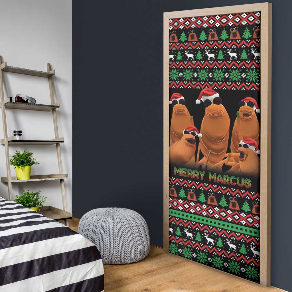 Marcus The Worm Christmas Door Cover Funny Gen Alpha Meme Slang - Wonder Print Shop