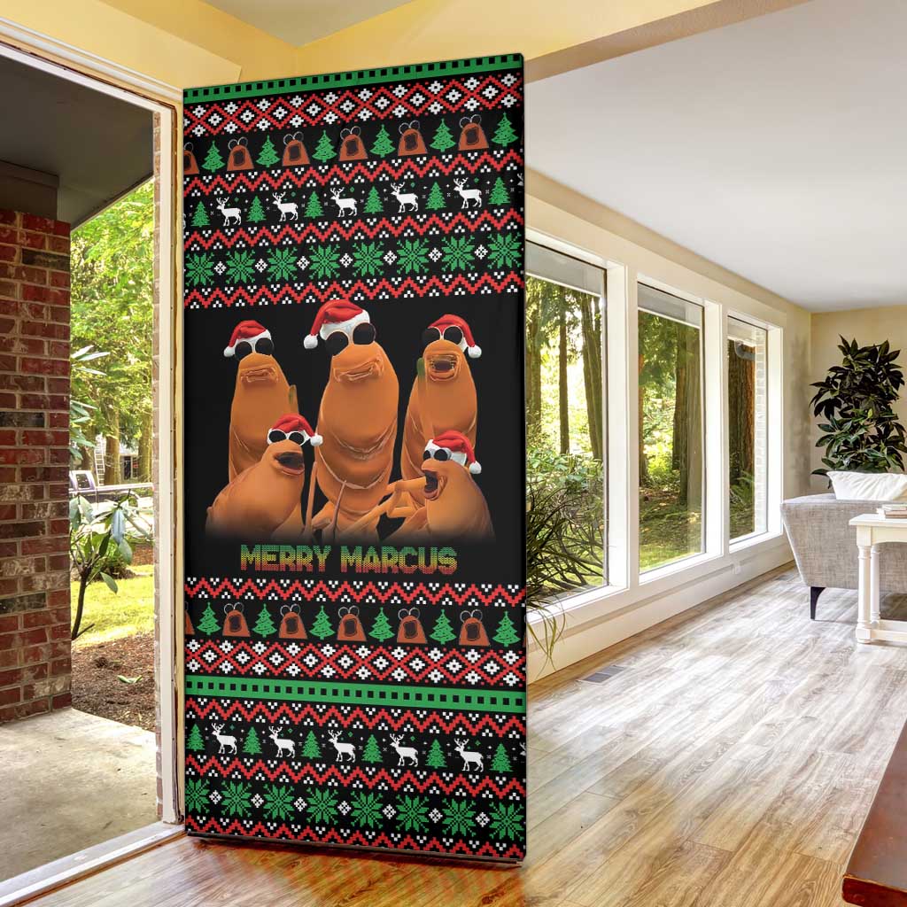 Marcus The Worm Christmas Door Cover Funny Gen Alpha Meme Slang - Wonder Print Shop