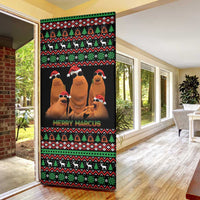 Marcus The Worm Christmas Door Cover Funny Gen Alpha Meme Slang - Wonder Print Shop