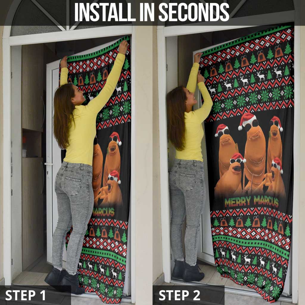 Marcus The Worm Christmas Door Cover Funny Gen Alpha Meme Slang - Wonder Print Shop