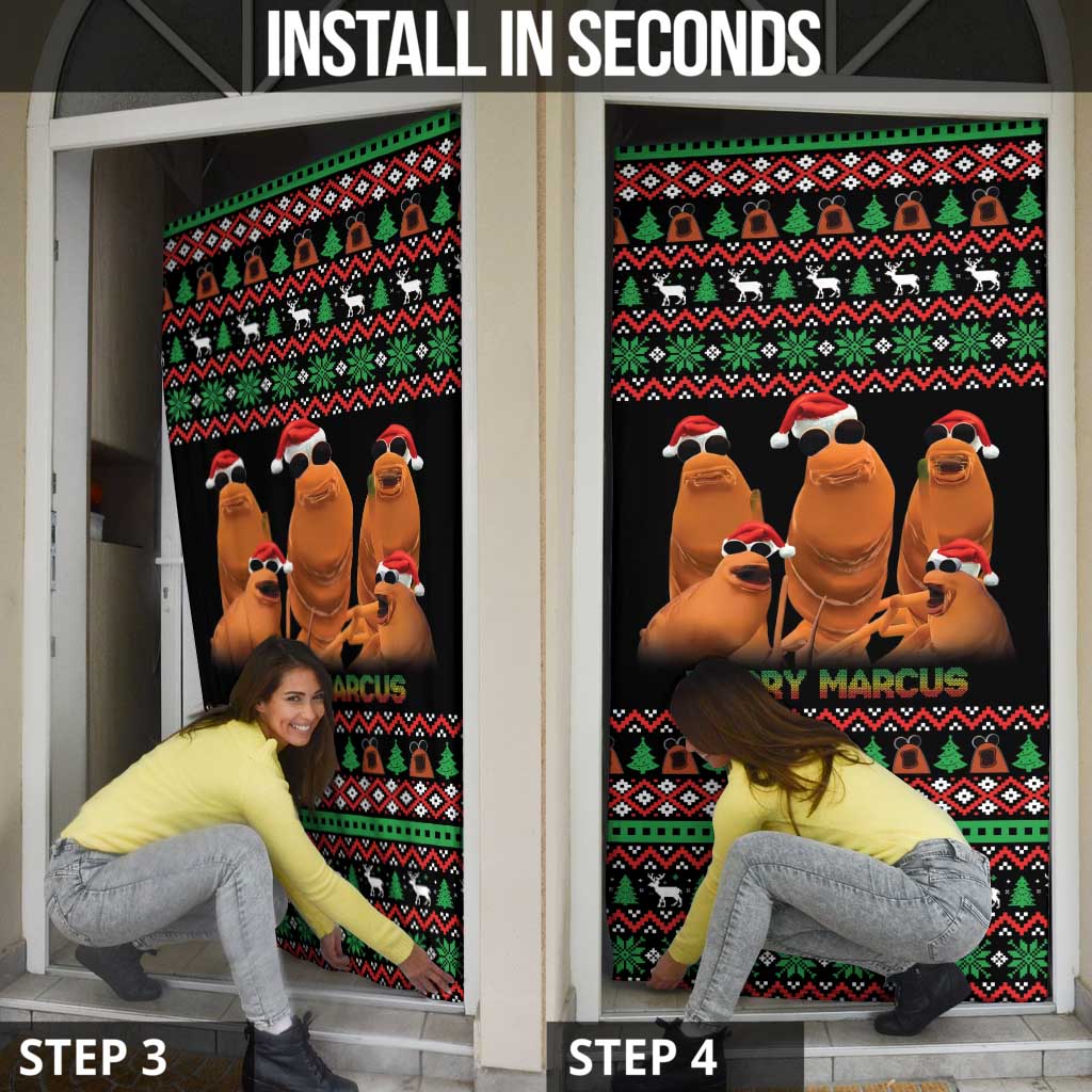 Marcus The Worm Christmas Door Cover Funny Gen Alpha Meme Slang - Wonder Print Shop