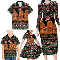 Marcus The Worm Christmas Family Matching Long Sleeve Bodycon Dress and Hawaiian Shirt Funny Gen Alpha Meme Slang - Wonder Print Shop