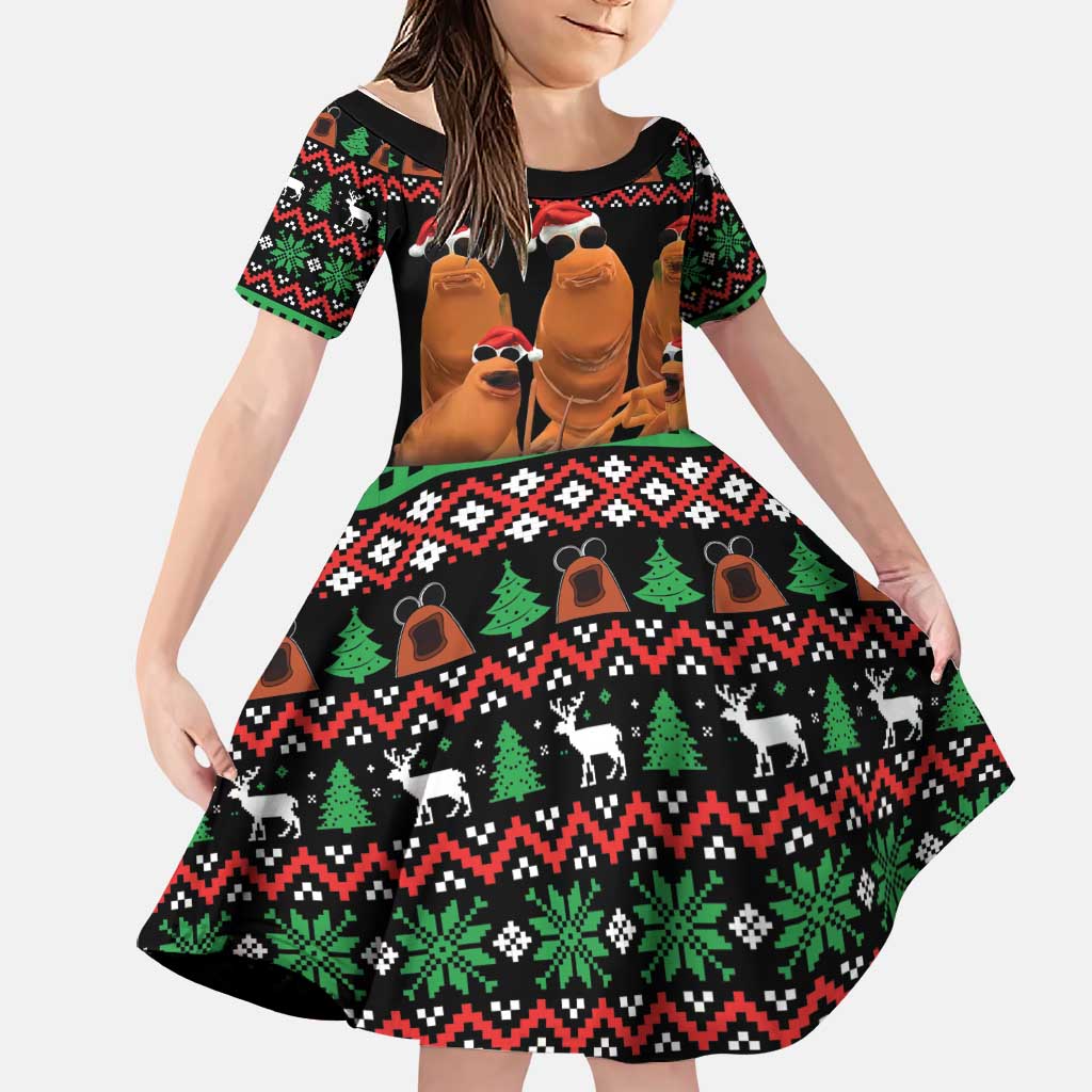 Marcus The Worm Christmas Family Matching Mermaid Dress and Hawaiian Shirt Funny Gen Alpha Meme Slang - Wonder Print Shop