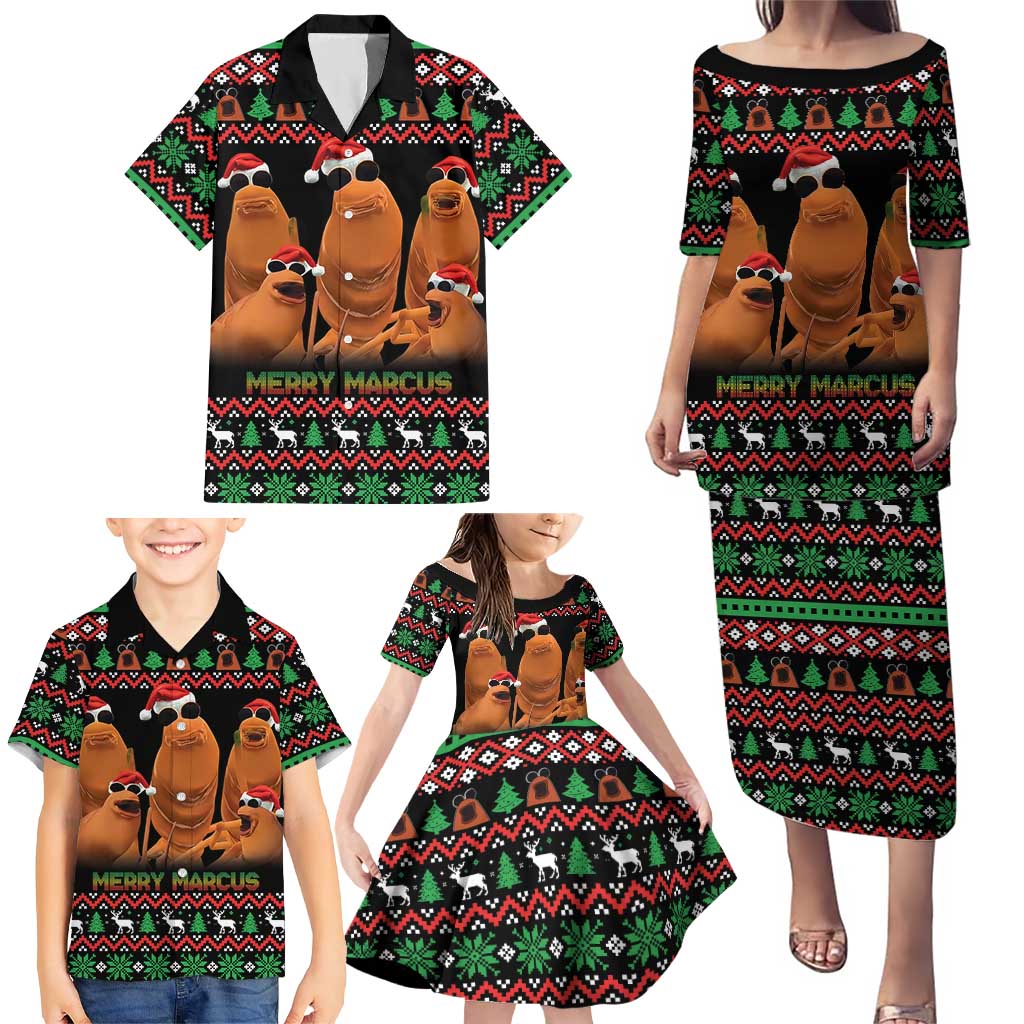 Marcus The Worm Christmas Family Matching Puletasi and Hawaiian Shirt Funny Gen Alpha Meme Slang - Wonder Print Shop