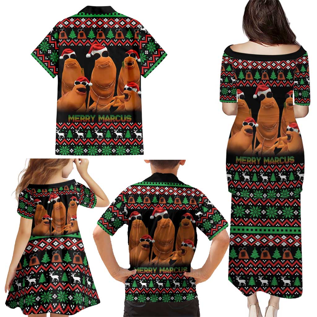 Marcus The Worm Christmas Family Matching Puletasi and Hawaiian Shirt Funny Gen Alpha Meme Slang - Wonder Print Shop