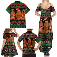 Marcus The Worm Christmas Family Matching Summer Maxi Dress and Hawaiian Shirt Funny Gen Alpha Meme Slang - Wonder Print Shop