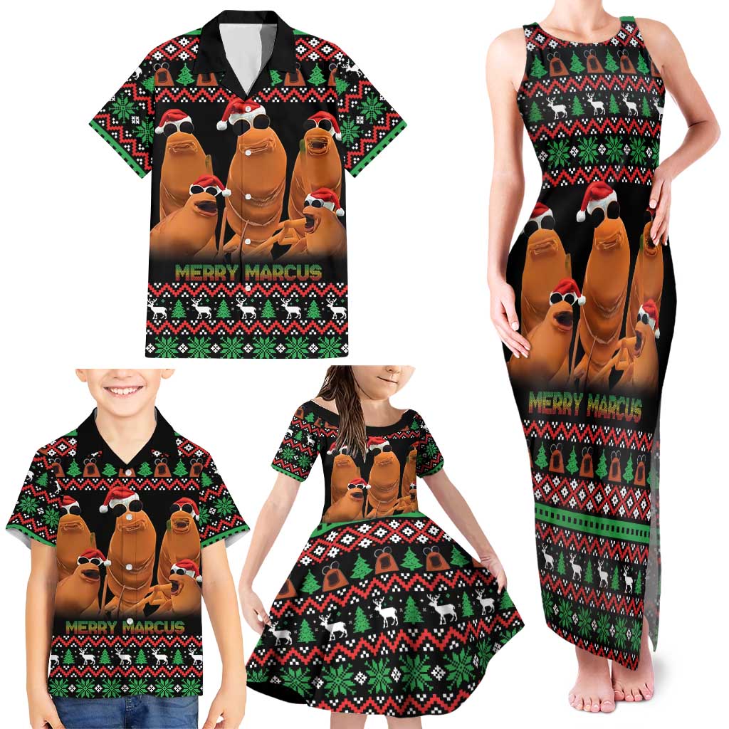 Marcus The Worm Christmas Family Matching Tank Maxi Dress and Hawaiian Shirt Funny Gen Alpha Meme Slang - Wonder Print Shop