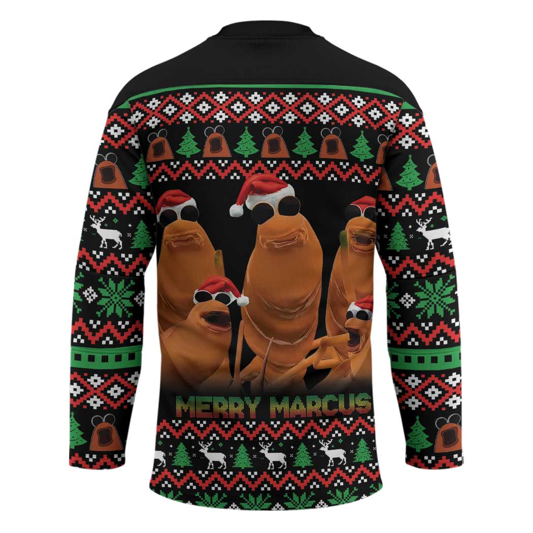 Marcus The Worm Christmas Hockey Jersey Funny Gen Alpha Meme Slang - Wonder Print Shop