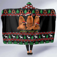 Marcus The Worm Christmas Hooded Blanket Funny Gen Alpha Meme Slang - Wonder Print Shop