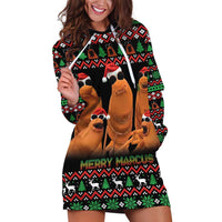 Marcus The Worm Christmas Hoodie Dress Funny Gen Alpha Meme Slang - Wonder Print Shop
